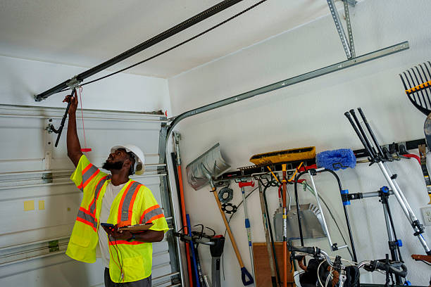Professional Garage Door Panel Replacement technician working in Rhinelander, WI
